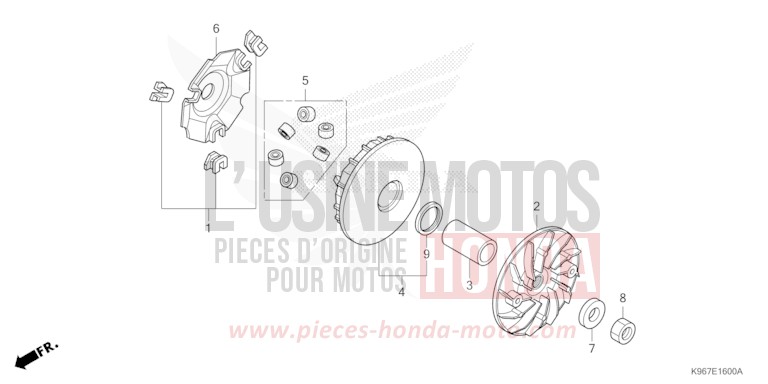 DRIVE FACE for PCX 125 PEARL SPLENDOR RED (R369) from 2019